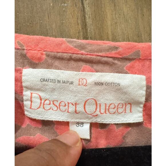 Desert Queen Womens Lightweight Cotton Tunic Coral Summer Coastal SIZE S - Picture 5 of 5